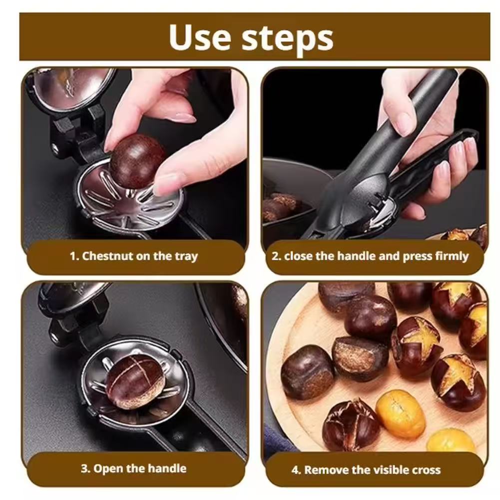 Stainless steel chestnut opener, nut shell remover, walnut and chestnut clamp