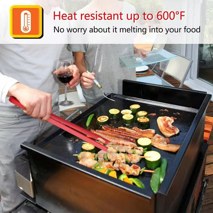 Heat-resistant silicone food tongs
