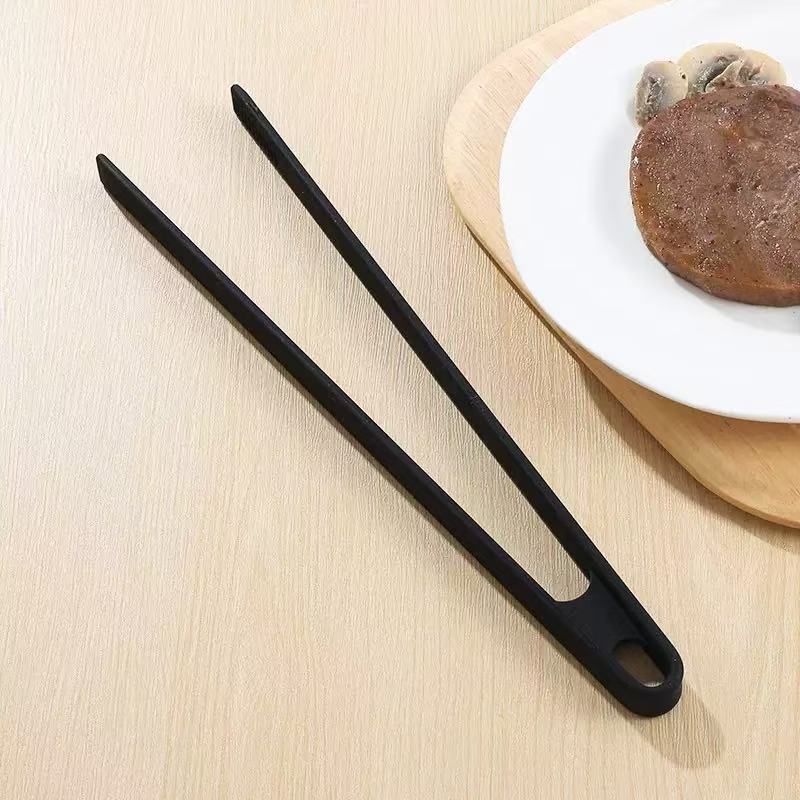 Heat-resistant silicone food tongs