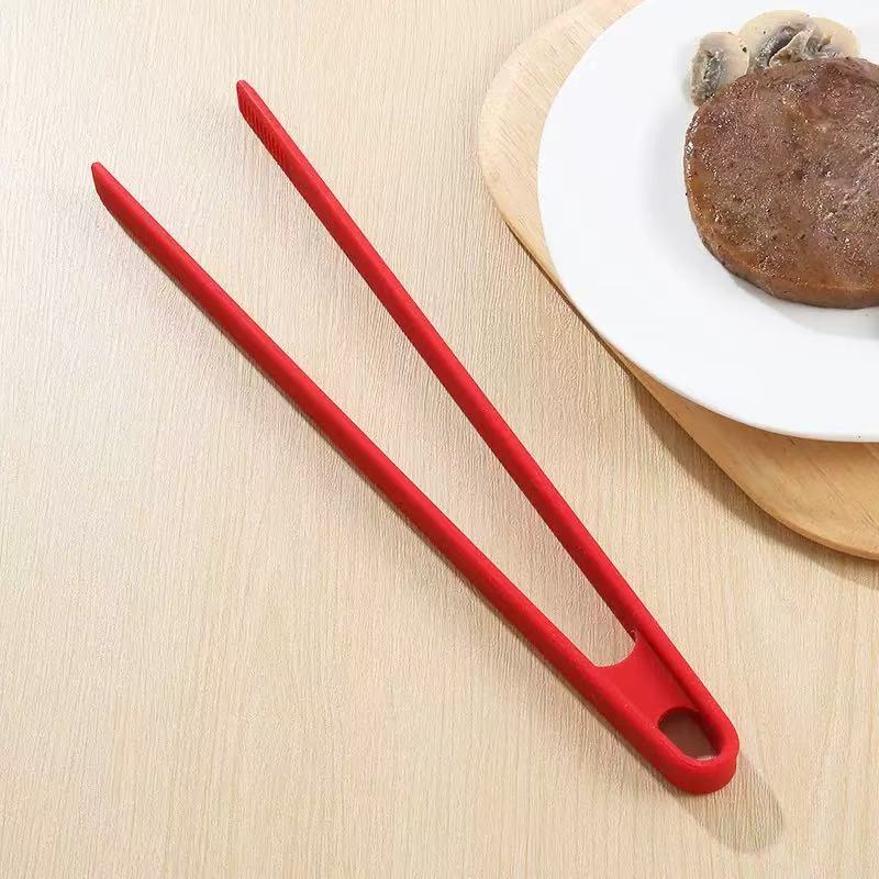 Heat-resistant silicone food tongs