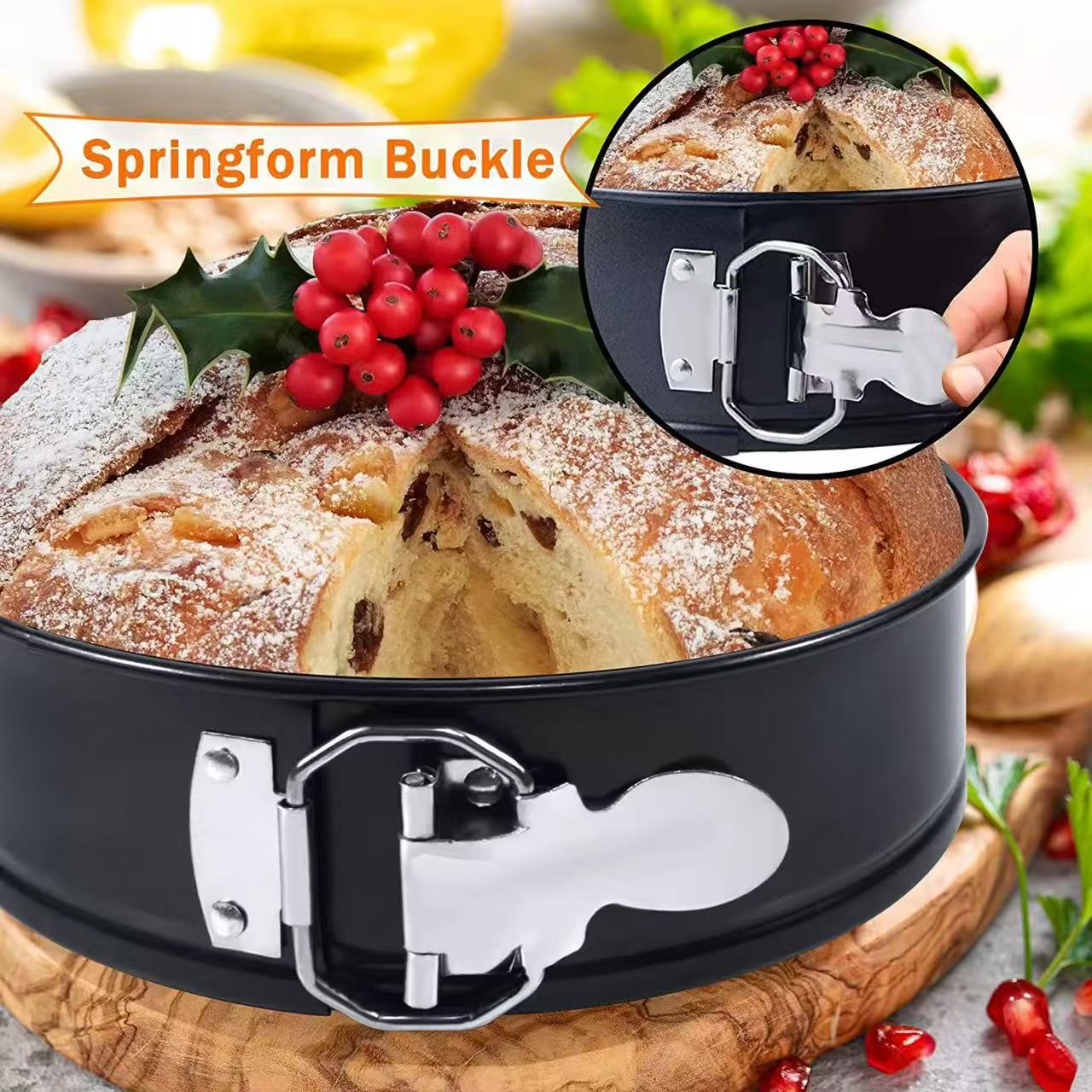 Locking cake mold set, baking tray