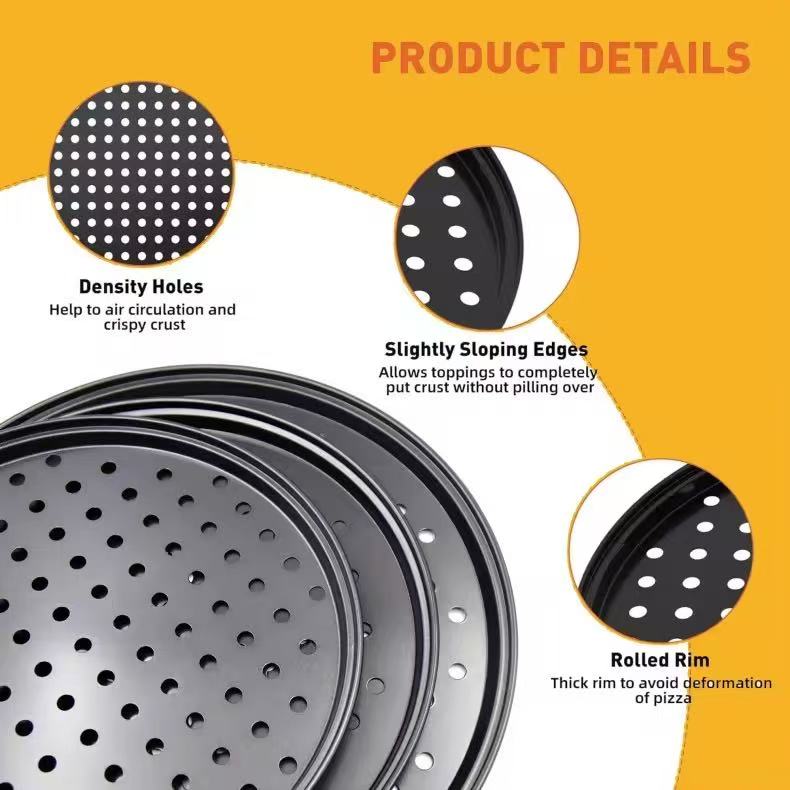 Cheese pizza carbon steel baking pan