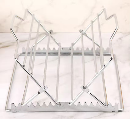 Foldable stainless steel chicken rack