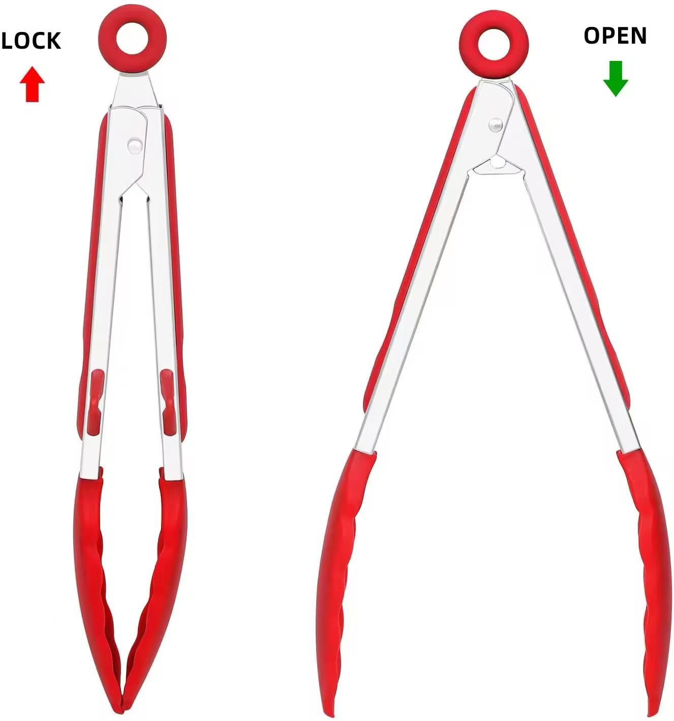 9-inch and 12-inch stainless steel silicone food clips