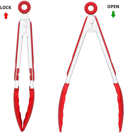 9-inch and 12-inch stainless steel silicone food clips