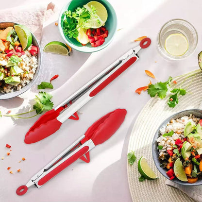 9-inch and 12-inch stainless steel silicone food clips