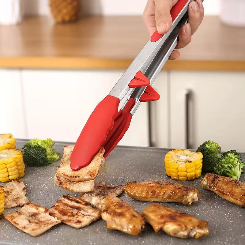9-inch and 12-inch stainless steel silicone food clips