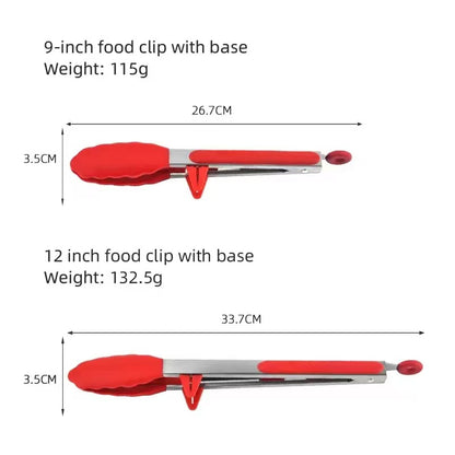 9-inch and 12-inch stainless steel silicone food clips