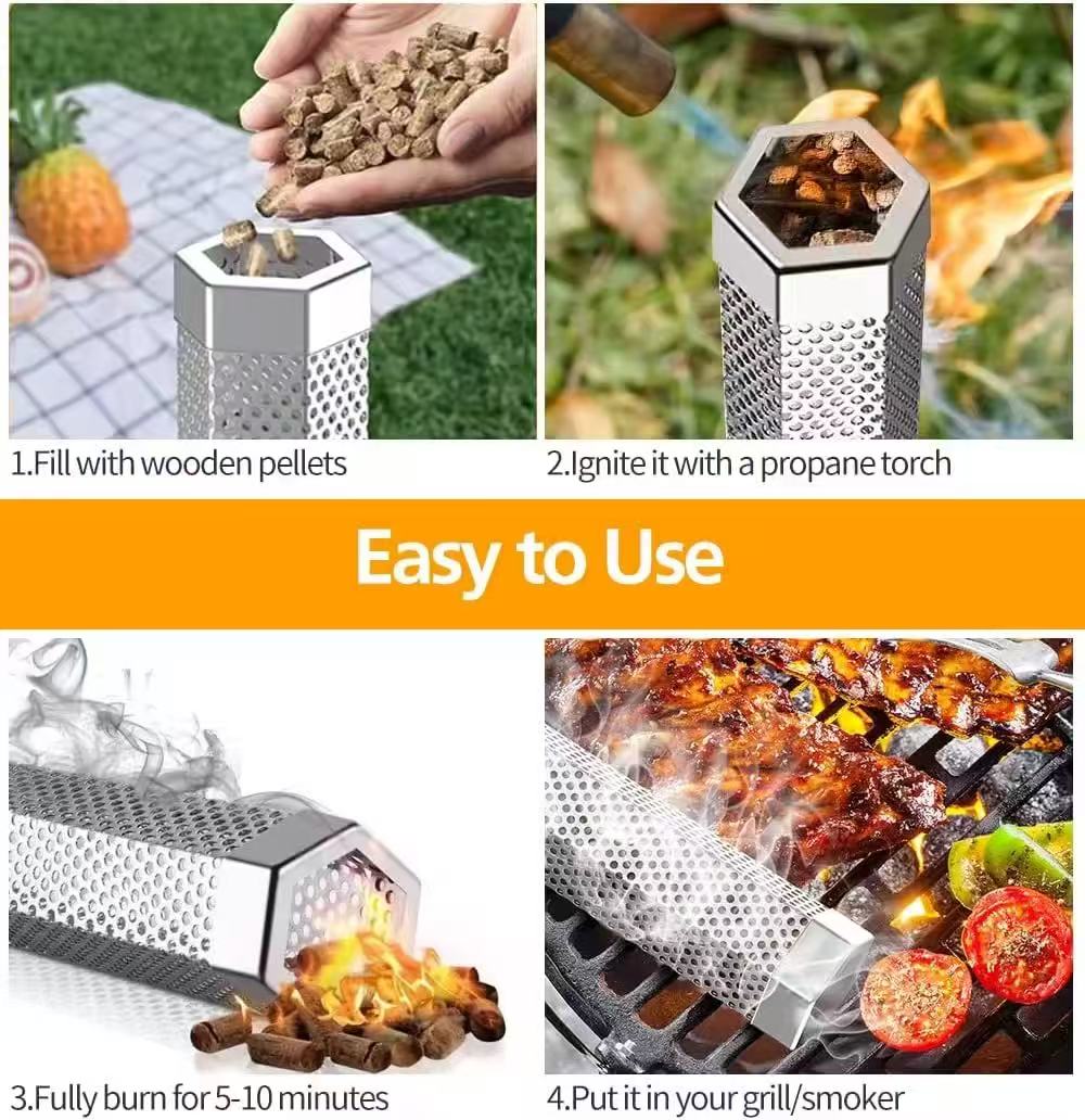 304 stainless steel smoked pipe, barbecue tool