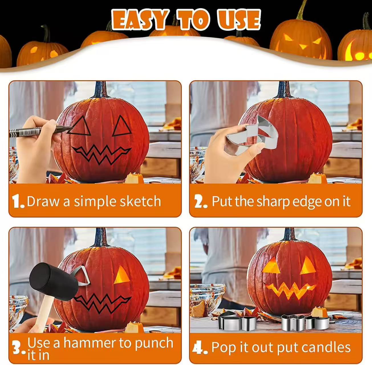 Pumpkin lantern mold set