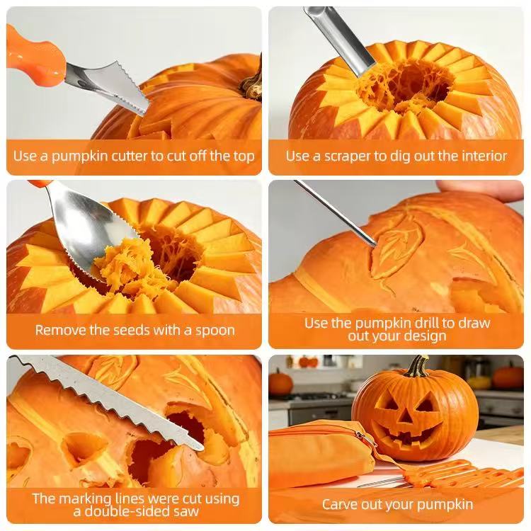 Pumpkin carving tool set