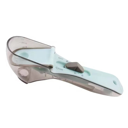 Adjustable plastic measuring spoon set