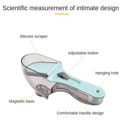 Adjustable plastic measuring spoon set