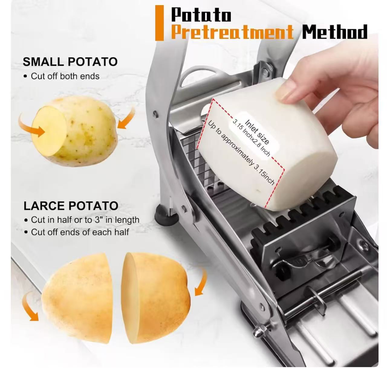 Stainless steel potato and cucumber slicer