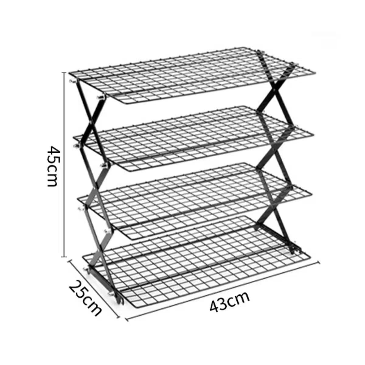 Foldable baking cooling rack, multi-level storage rack for the kitchen