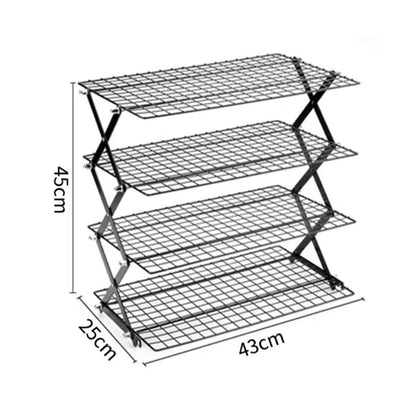 Foldable baking cooling rack, multi-level storage rack for the kitchen