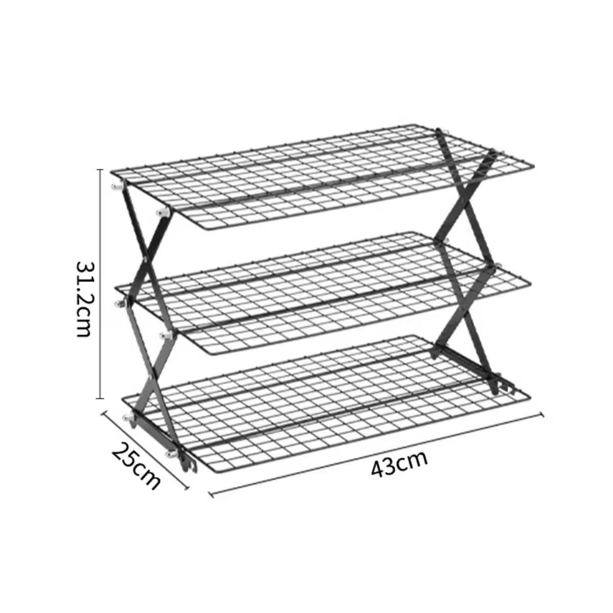 Foldable baking cooling rack, multi-level storage rack for the kitchen
