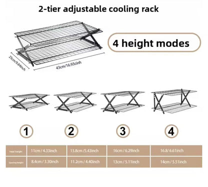 Foldable baking cooling rack, multi-level storage rack for the kitchen