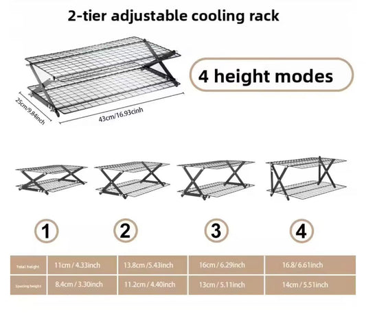 Foldable baking cooling rack, multi-level storage rack for the kitchen