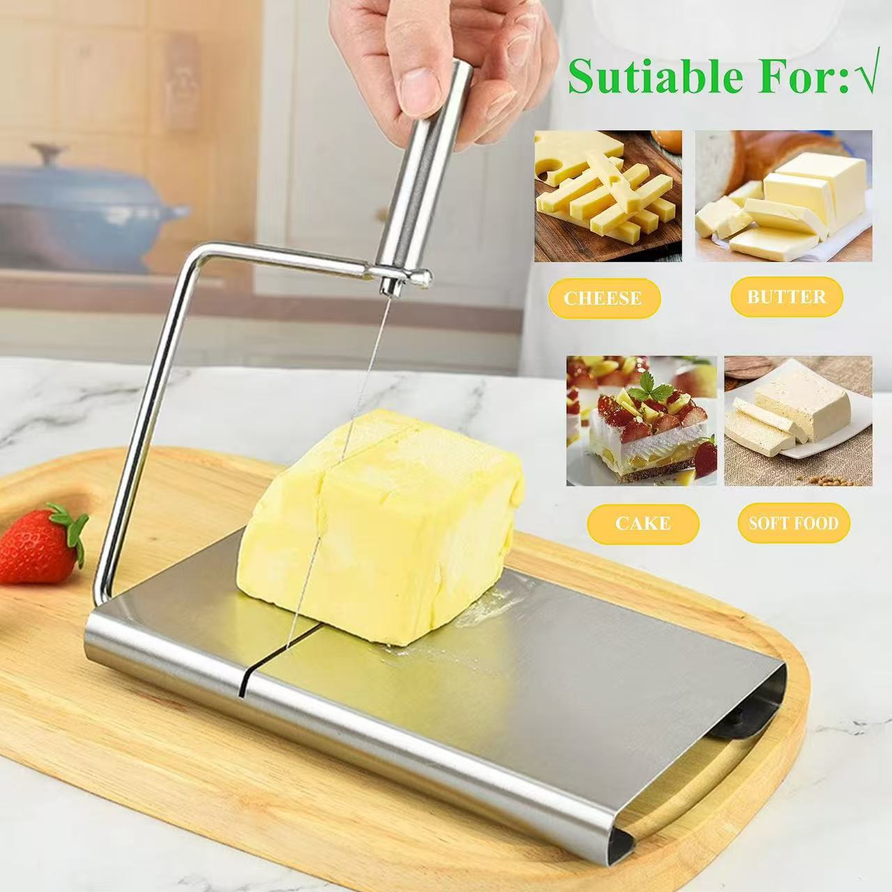 Stainless steel cheese slicer