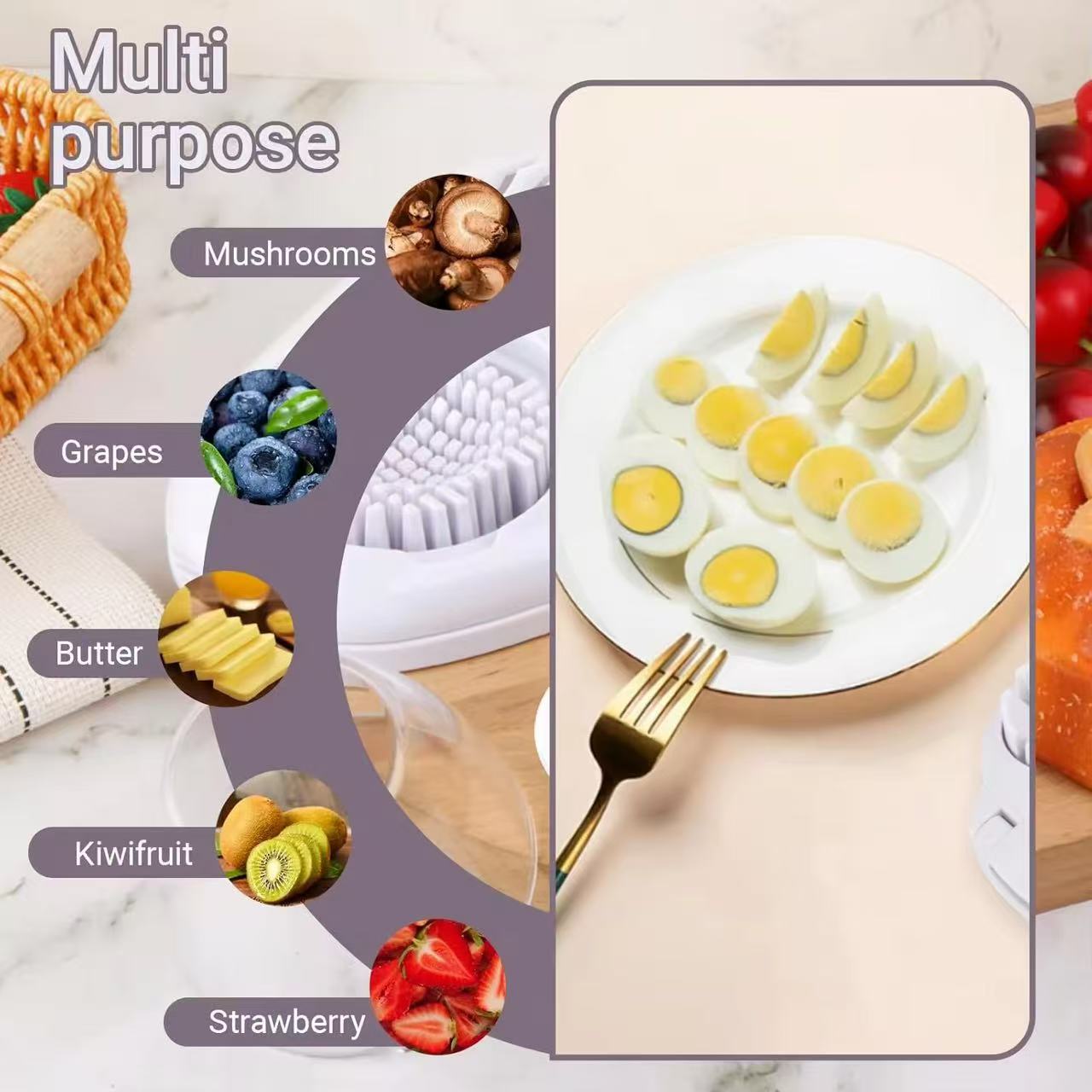 Multifunctional Egg and Fruit Slicer
