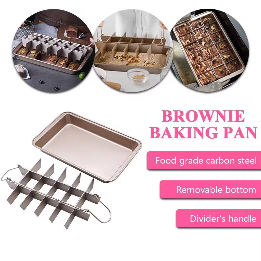 Grid-shaped brownie baking pan