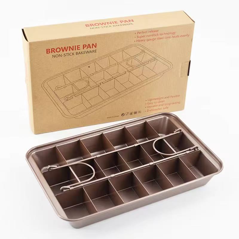 Grid-shaped brownie baking pan