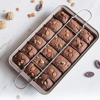 Grid-shaped brownie baking pan
