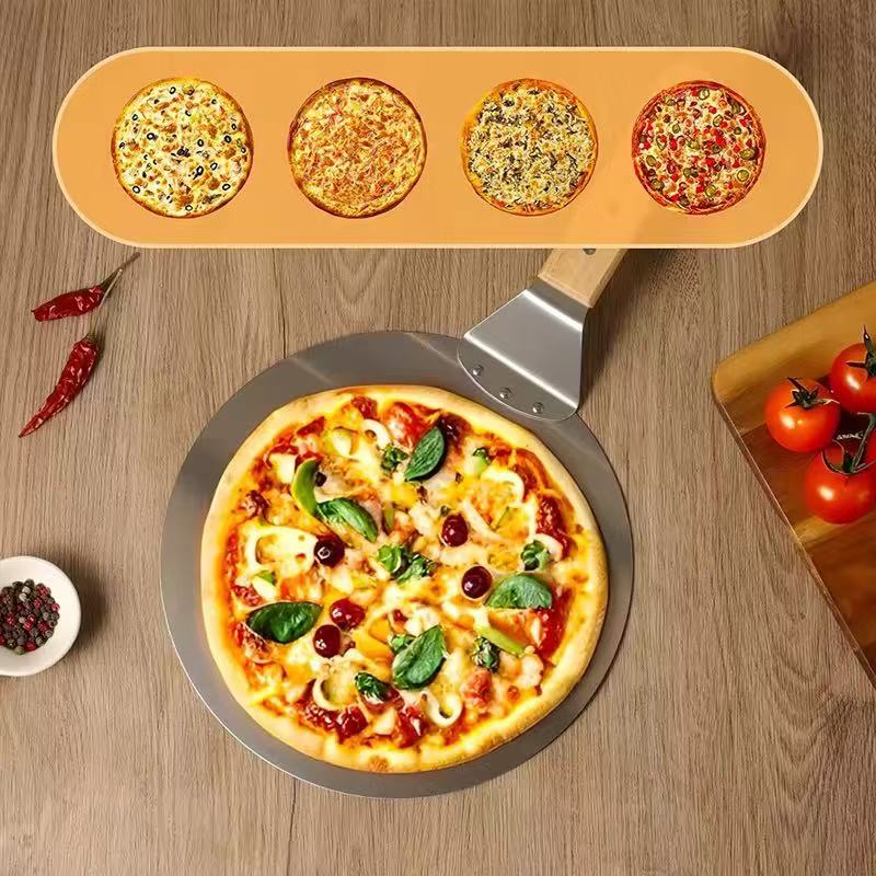 10-inch/12-inch stainless steel wooden-handle pizza tongs