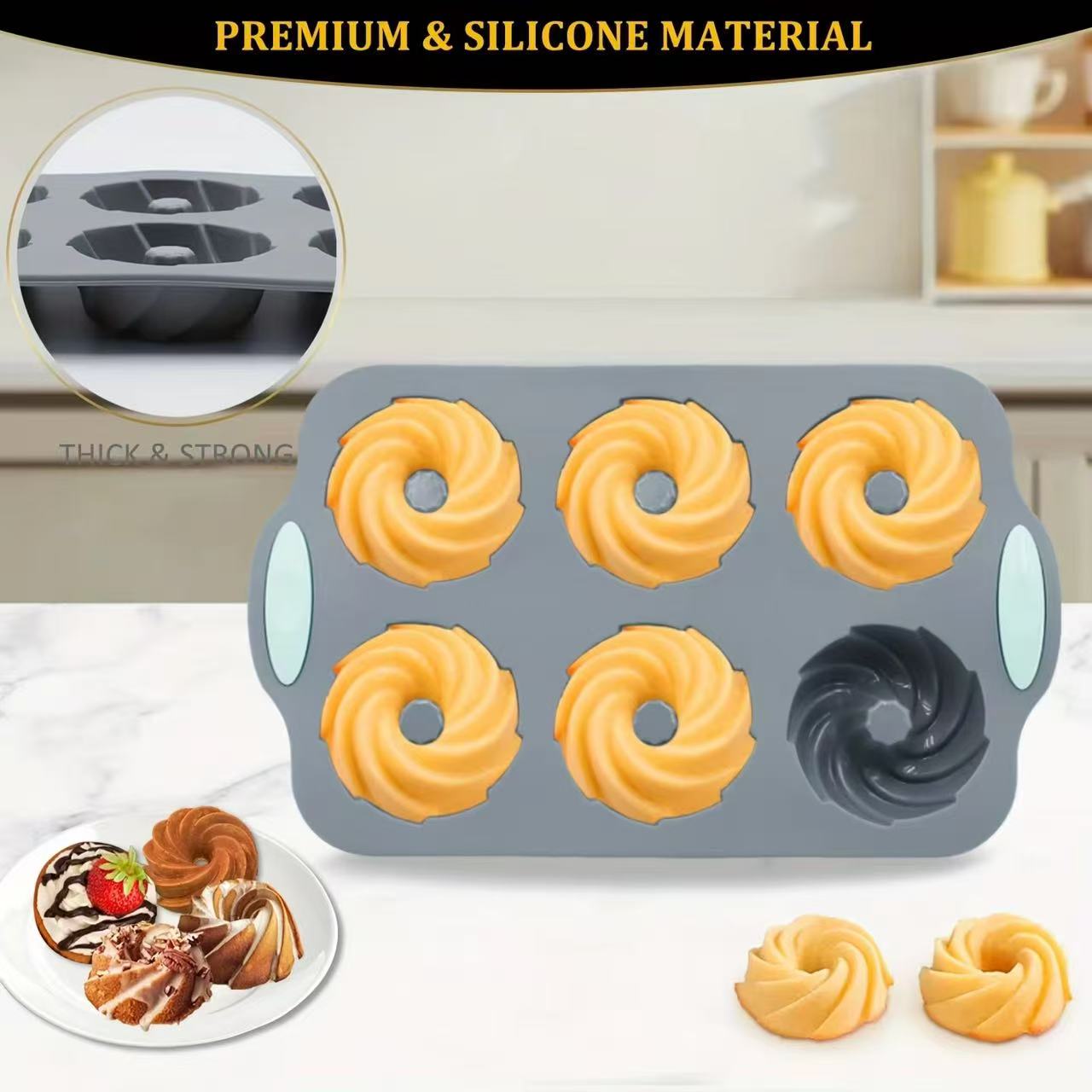 High-temperature resistant silicone cake baking pan set
