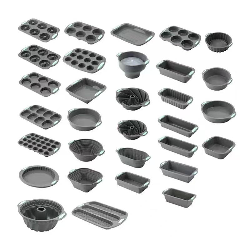 High-temperature resistant silicone cake baking pan set