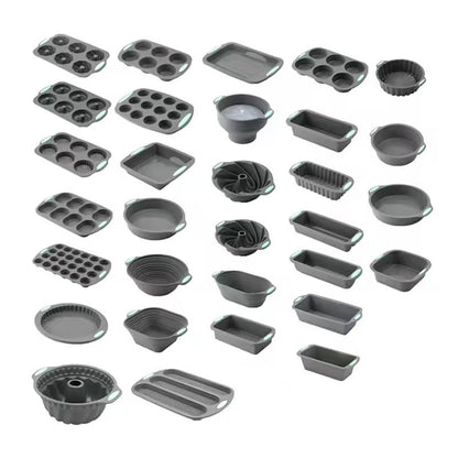 High-temperature resistant silicone cake baking pan set