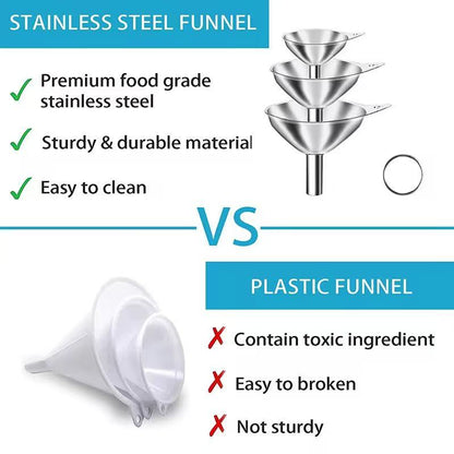 Stainless steel funnel set