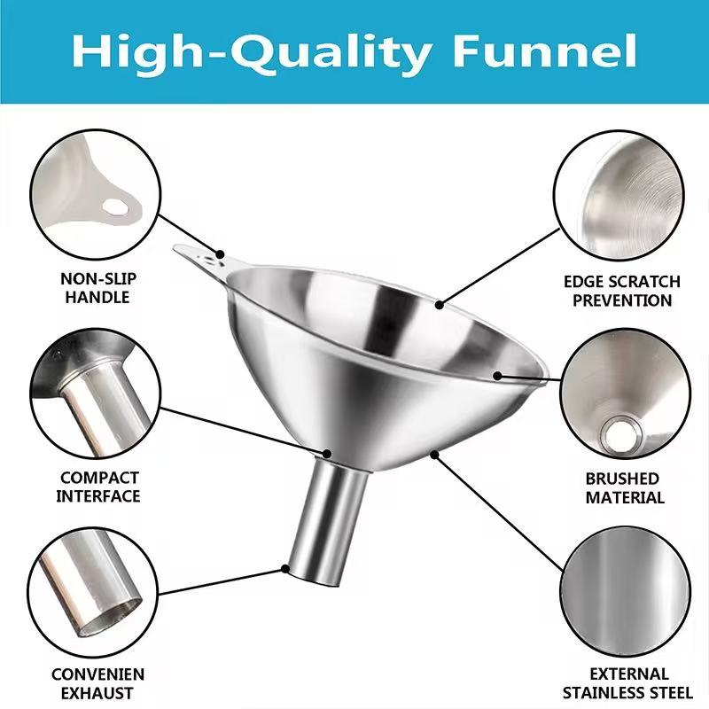 Stainless steel funnel set