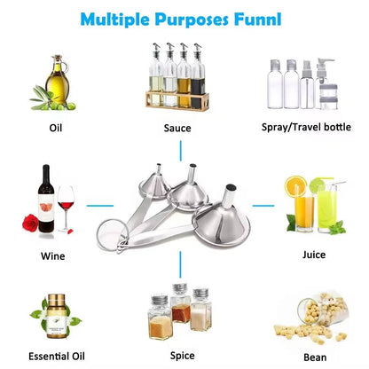 Stainless steel funnel set