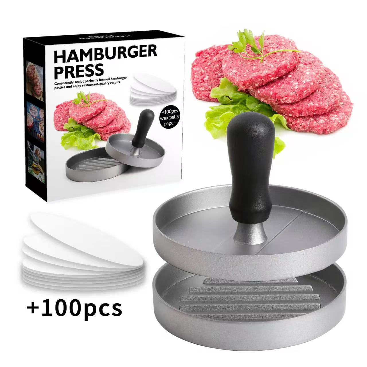 Hamburger meat press