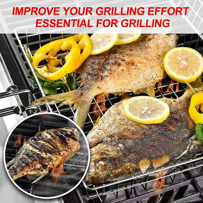 Multi-functional folding barbecue net