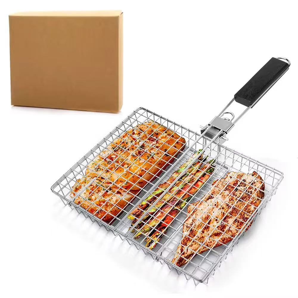 Multi-functional folding barbecue net