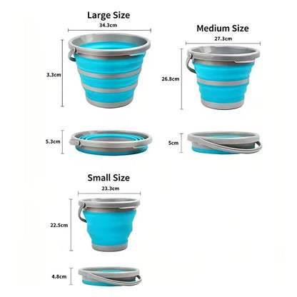 Multi-functional foldable bucket, suitable for outdoor gatherings, fishing, car washing, and household use