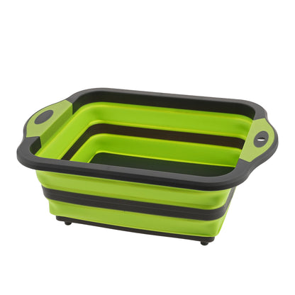 Multifunctional silicone folding draining basket / chopping board