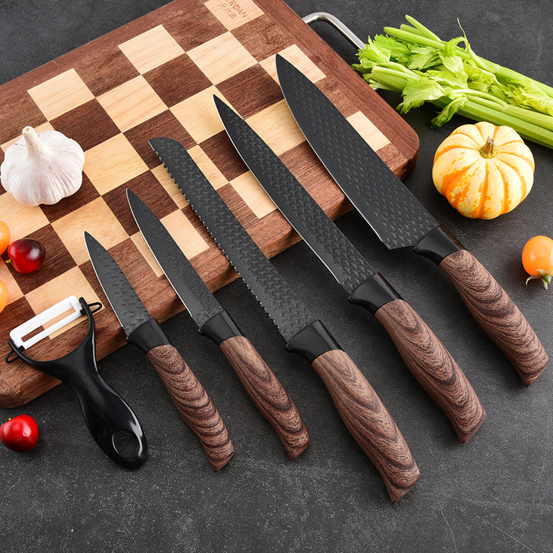 Stainless steel kitchen knife set - six-piece set