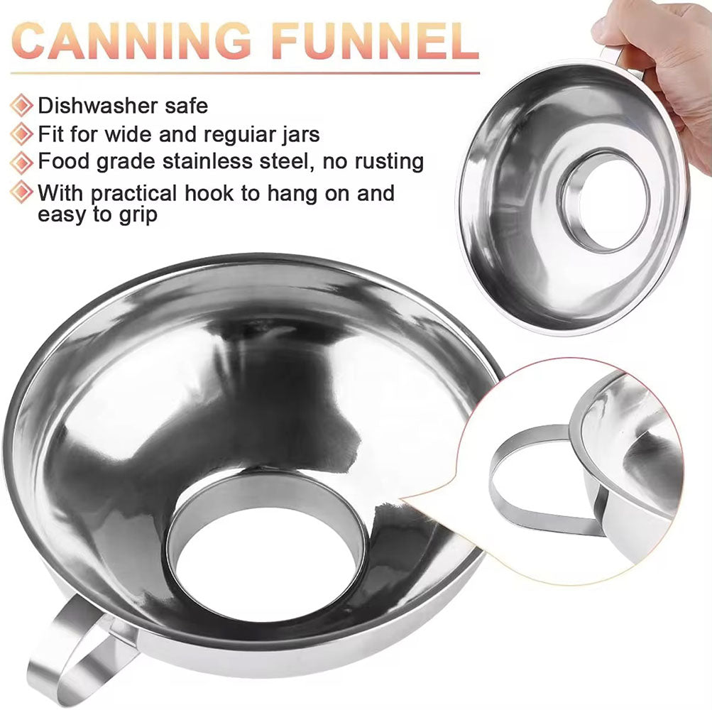 Stainless steel wide-mouth funnel