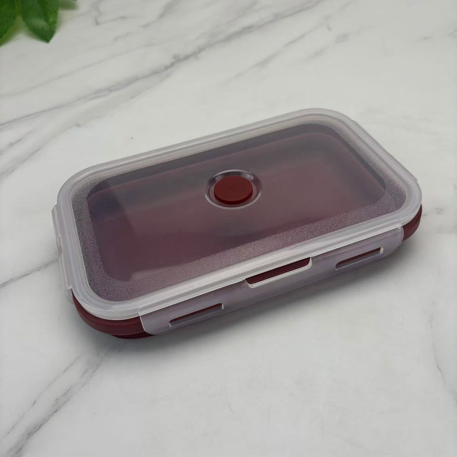 Foldable high-temperature-resistant food-grade silicone food storage container, refrigerator storage box, convenient outdoor packing box