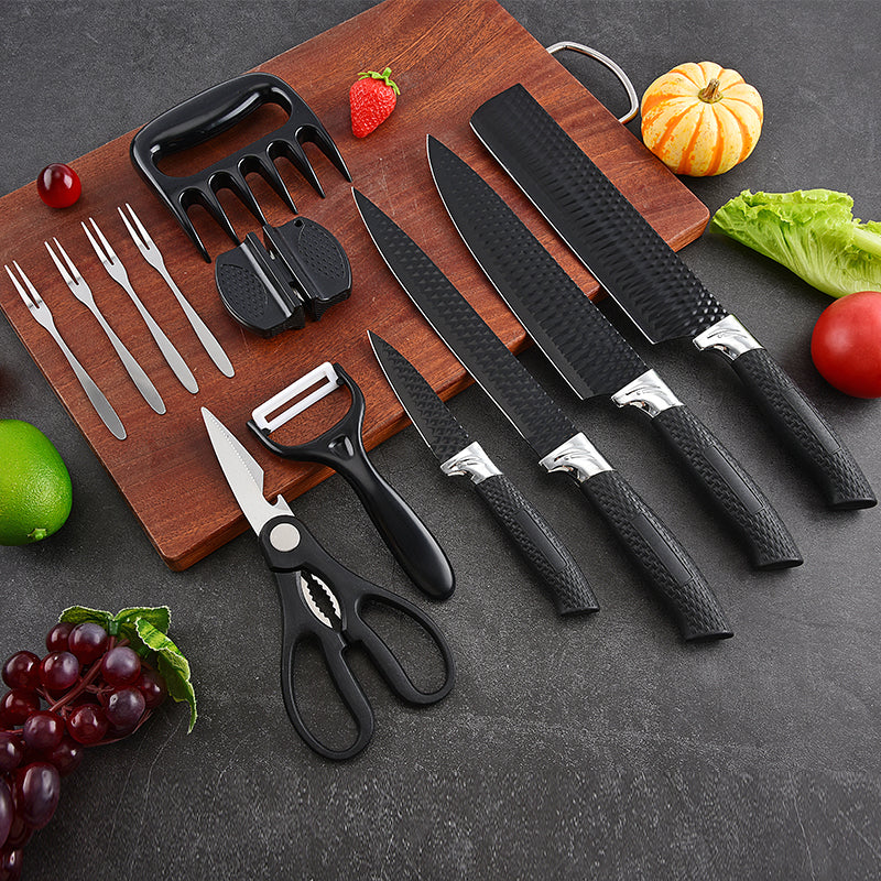 Stainless steel kitchen knife set - 12-piece set