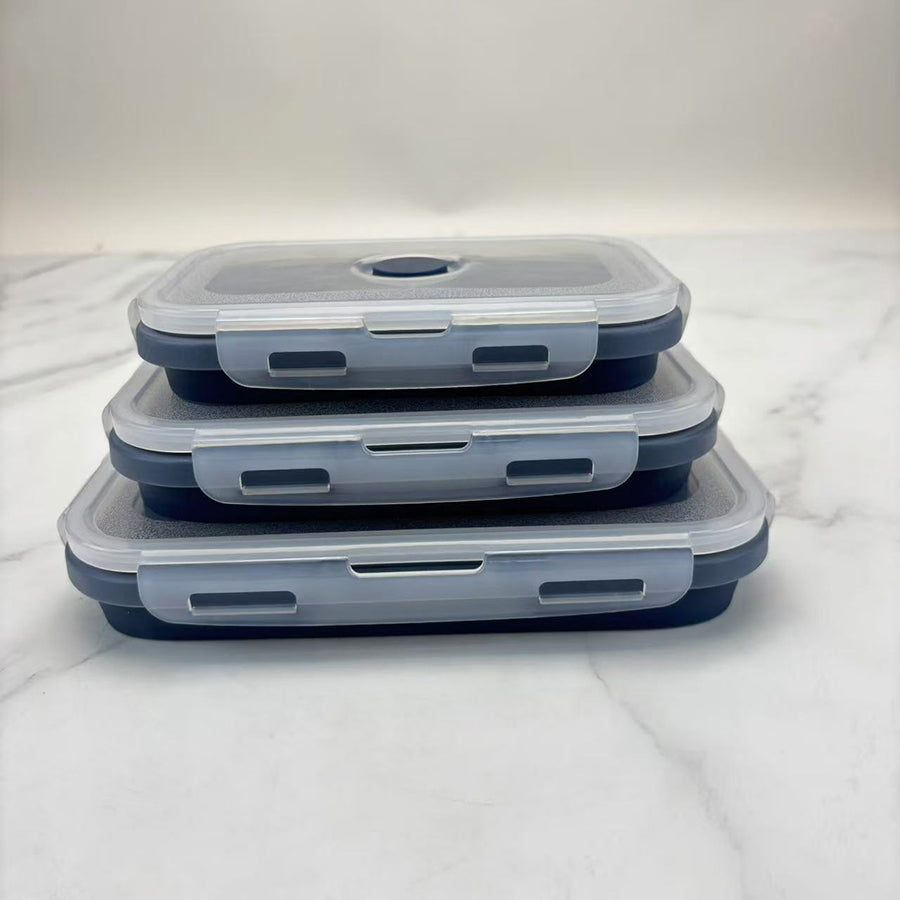 Foldable high-temperature-resistant food-grade silicone food storage container, refrigerator storage box, convenient outdoor packing box