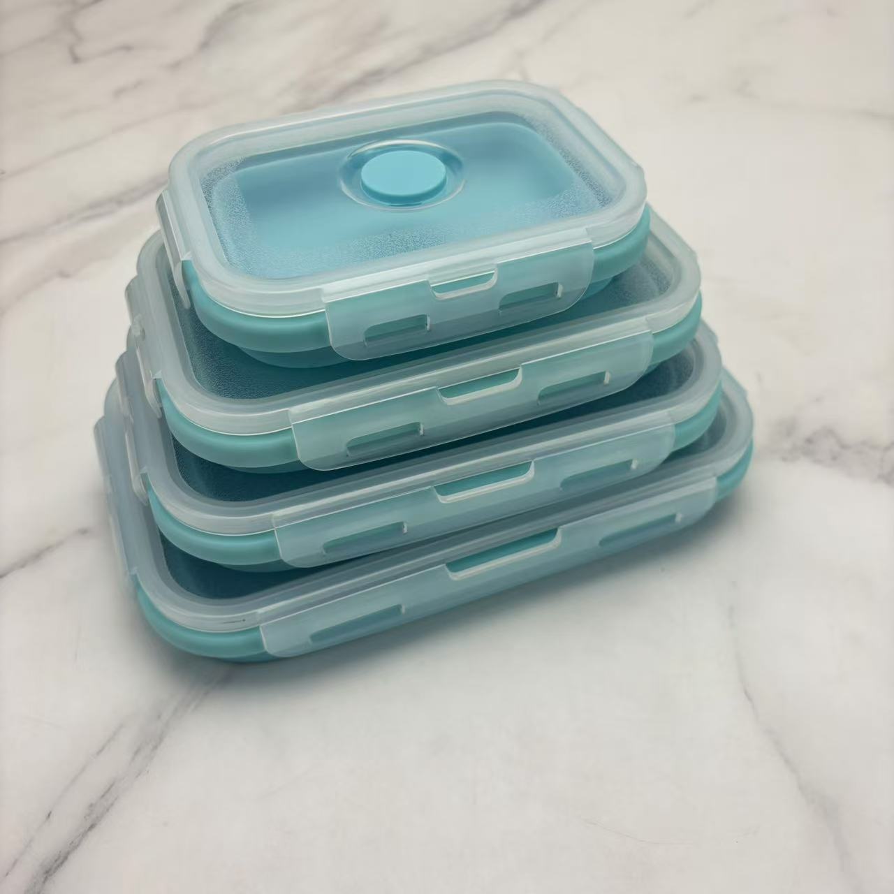 Foldable high-temperature-resistant food-grade silicone food storage container, refrigerator storage box, convenient outdoor packing box