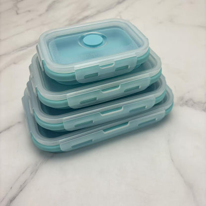 Foldable high-temperature-resistant food-grade silicone food storage container, refrigerator storage box, convenient outdoor packing box