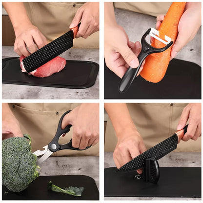 Stainless steel kitchen knife set - 15-piece set