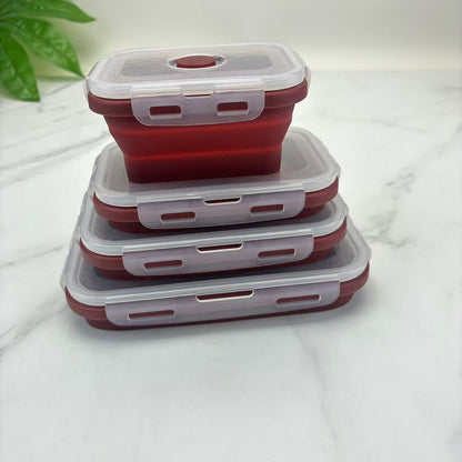 Foldable high-temperature-resistant food-grade silicone food storage container, refrigerator storage box, convenient outdoor packing box