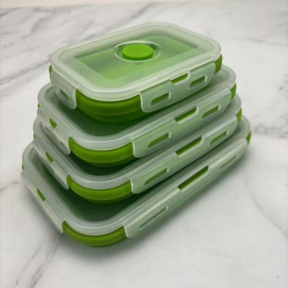 Foldable high-temperature-resistant food-grade silicone food storage container, refrigerator storage box, convenient outdoor packing box